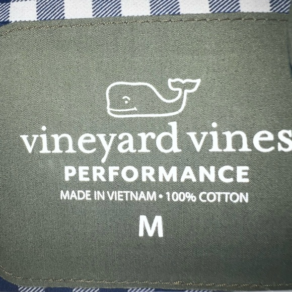 EUC Vineyard Vines Green Raincoat with Blue Gingham Cuffs - Picture 2 of 3